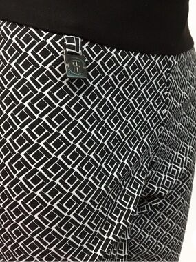 WOMEN'S RAFFINALLA | COMFORT PULL ON GEOMETRIC PATTERN PANT | BLACK Size 2 NWT